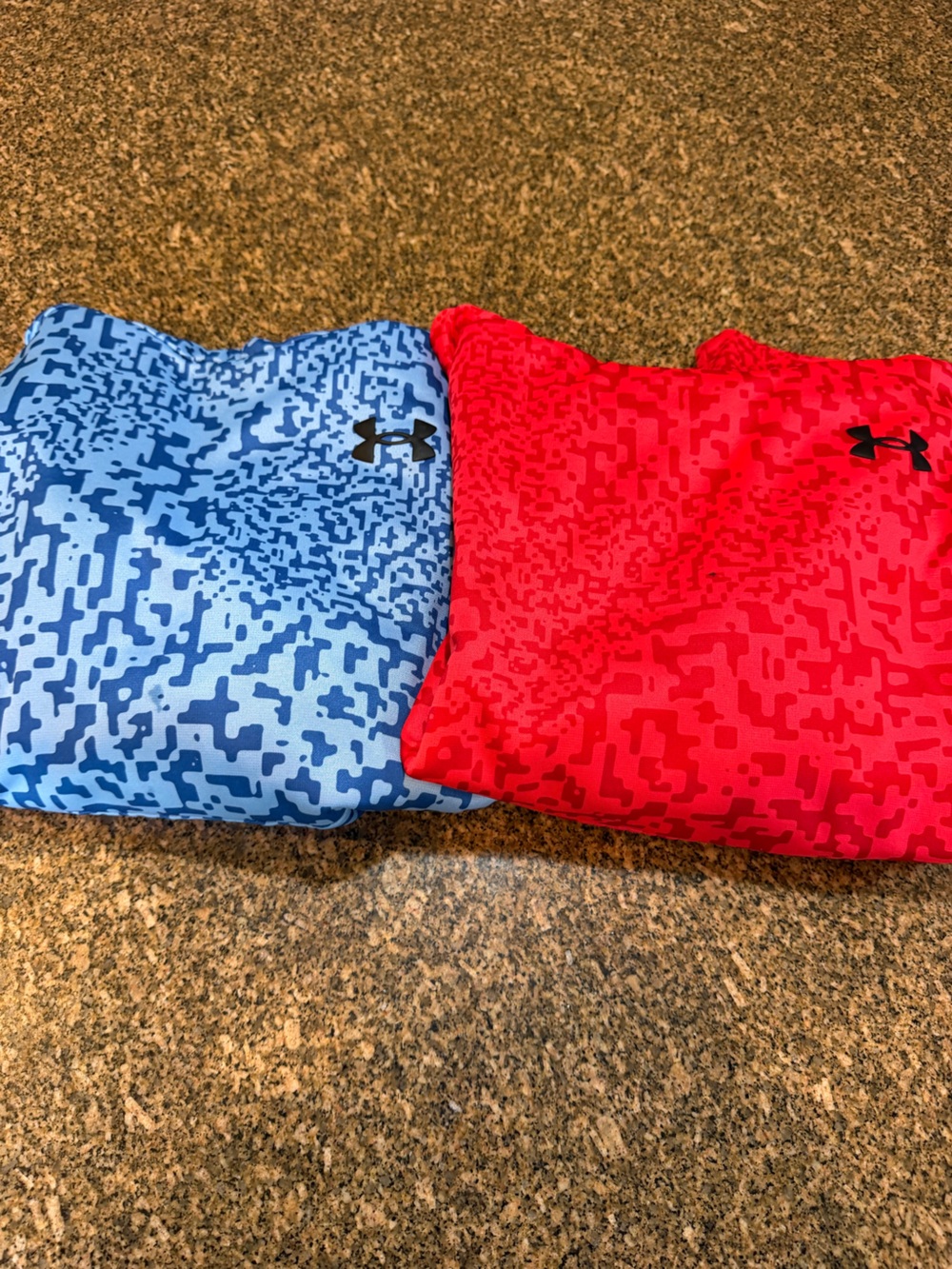 Under Armour Red and Light Blue Kids' Graphic Athletic Shorts